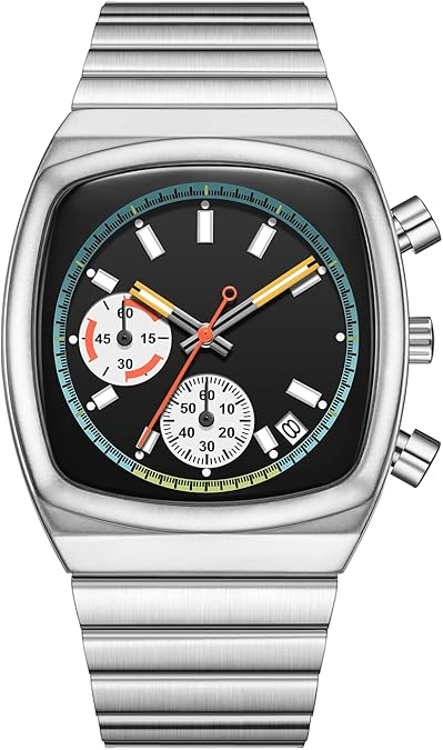 61VeGVUTN5L._AC_SY675_ CILOA Mens Watches Chronograph Stainless Steel Waterproof Date Analog Business Fashion Wristwatch for Men