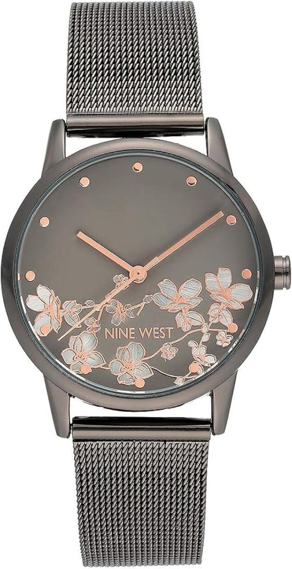 71LmF0j+BfL._AC_SX679_ Nine West Women's Floral Dial Mesh Bracelet Watch